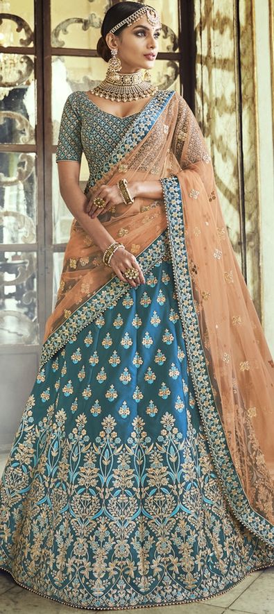 Buy Blue Wedding Lehenga Choli Online At Zeel Clothing