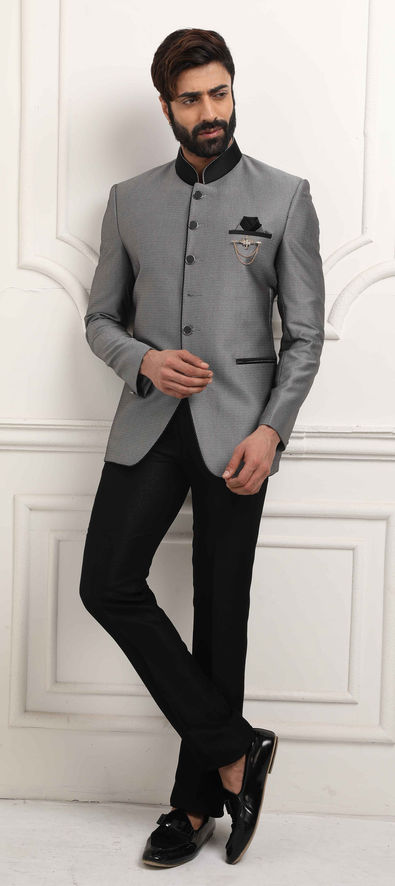 Grey colour deals jodhpuri suit