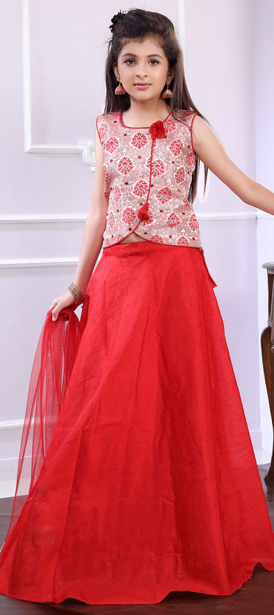 Fuschia and Amber Brocade Lehenga Choli with Matching Kurta Pyjama Twi