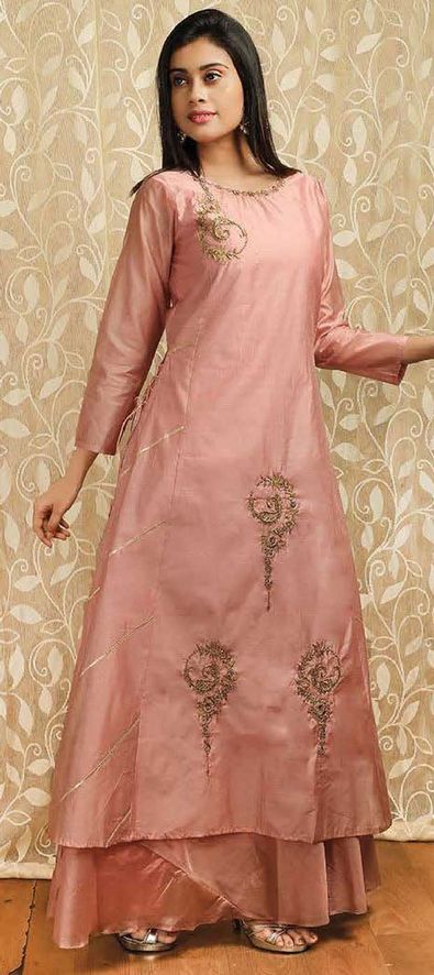 Beautiful Chanderi-Silk Kurti. | Silk kurti designs, Plain kurti designs,  Kurti neck designs