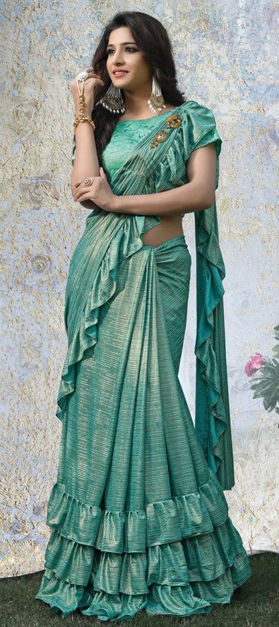 Ishan Shravika Ruffled Saree Gown | DateTheRamp