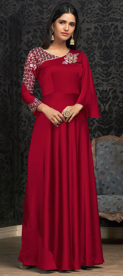 Amazon.com: Wedding Reception Wear Anarkali Gown Suits Indian Pakistani  Designer Shalwar Kameez Dresses (Choice 1, Unstitched) : Clothing, Shoes &  Jewelry