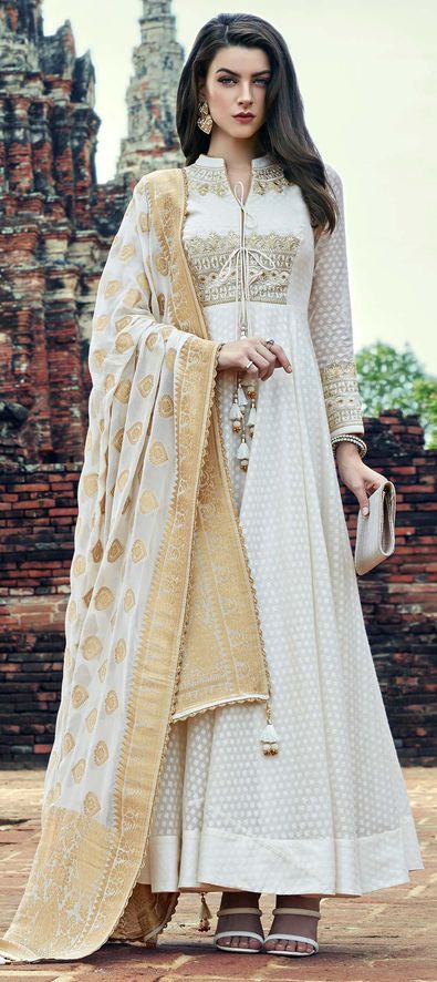 White silk 2025 salwar suit