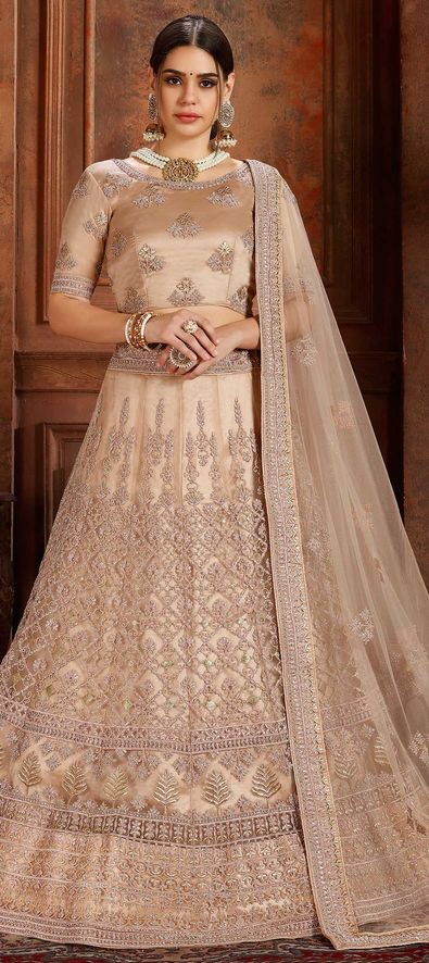 Rose Gold Embroidered Bridal Lehenga – Kala Shree Regalia