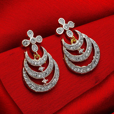 JEWELOPIA Oxidised German Silver Jhumki Pearl Drop Dangle Earrings For
