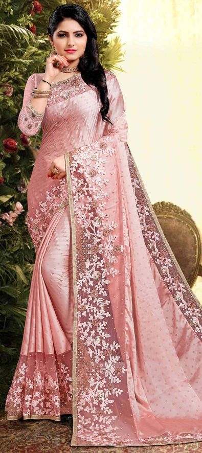 Buy Candy Pink Printed Crinkled Saree With Blouse by Designer KAVITA  BHARTIA Online at Ogaan.com