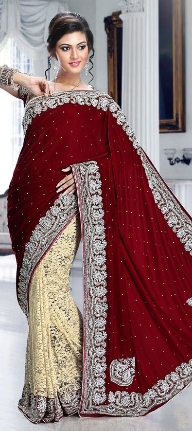 Premium Photo | Bride in Red Saree Isolated on White