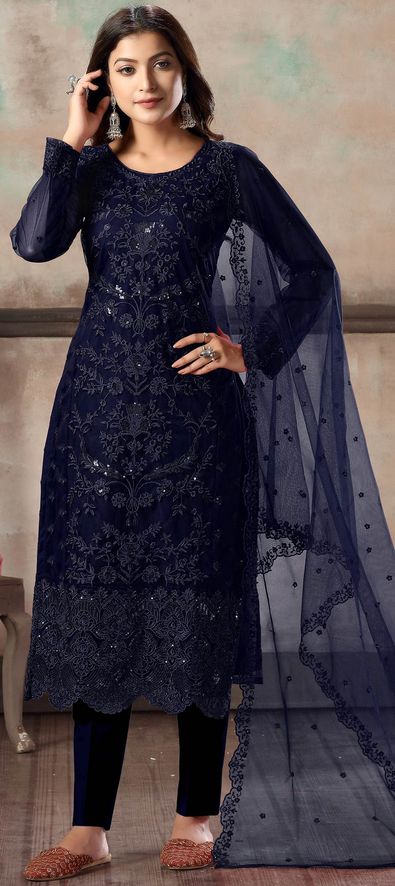 Blue salwar deals suit design