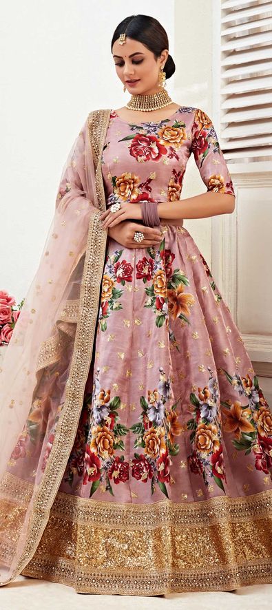 Mehendi Sangeet, Party Wear Multicolor color Art Silk, Silk fabric Lehenga  : 772308