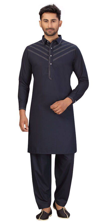 Blue colour pathani discount suit