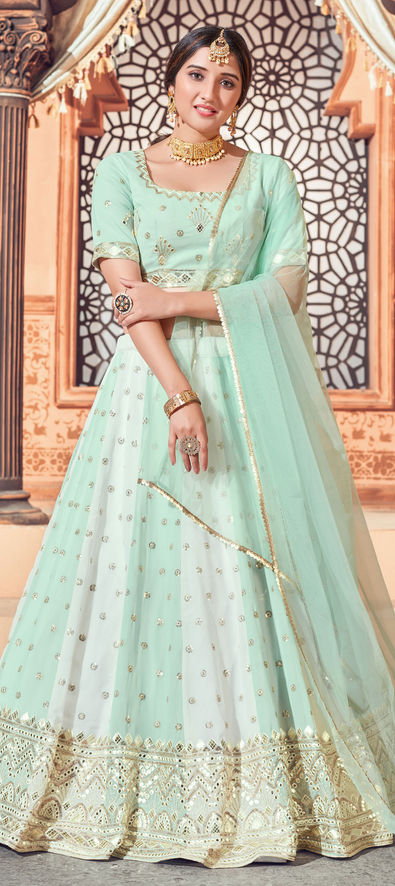 White And Blue Colour Prerana New Designer Ethnic Wear Exclusive Silk Lehenga  Choli Collection 1216 - The Ethnic World