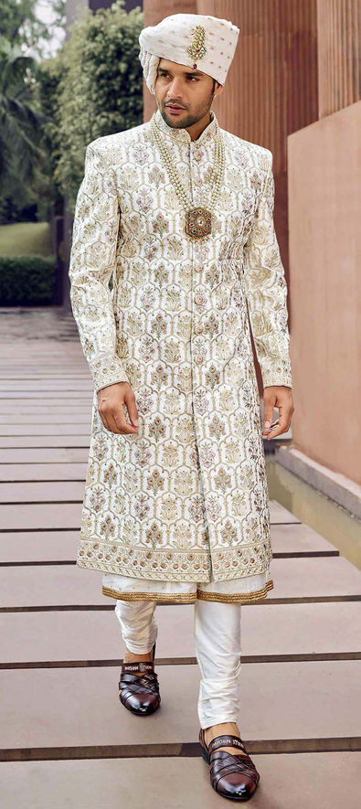 Off white color outlet sherwani