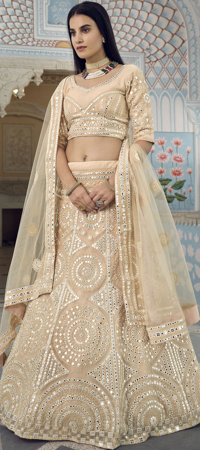 Champagne gold embroidered lehenga set | Latest traditional dresses, Indian  bridal outfits, Wedding lehenga designs