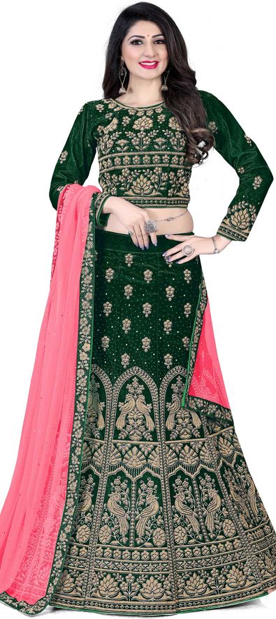 Buy Velvet Lehenga With Stone Work for Women Online from India's Luxury  Designers 2023