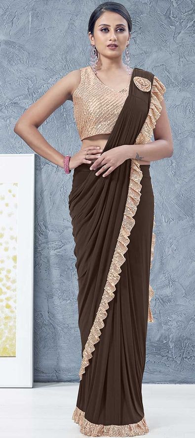 Lycra Ready to wear Saree at Rs 525 in Surat | ID: 2850209831273