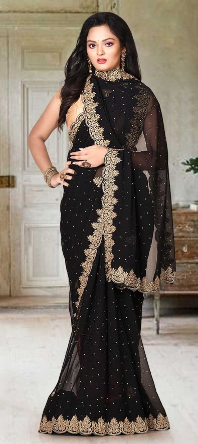 Bridal 2025 black saree