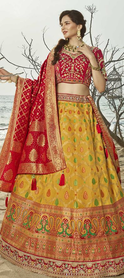 Buy Yellow Pink Multicolor Lehenga Choli, Indian Pakistani Wedding Mehendi  Haldi Sangeet Lehenga, Stitched Lehenga Choli for Women and Girls Online in  India - Etsy