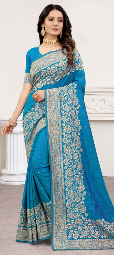 Wedding 2024 saree blue