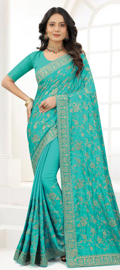 Wedding shop saree blue