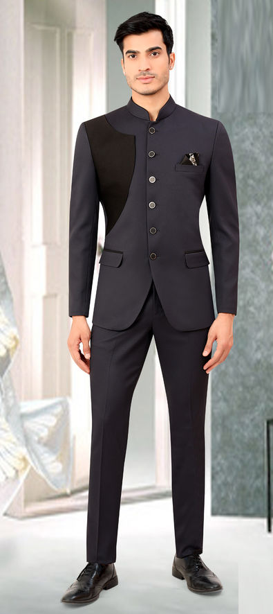 Grey hot sale jodhpuri suit