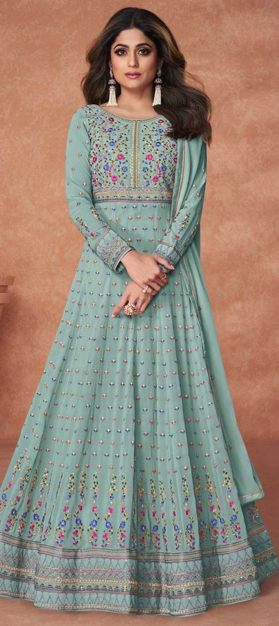 Diya Mirza Bollywood Anarkali Suit in White Color Butterfly Net With  Embroidery Work in USA, UK, Malaysia, South Africa, Dubai, Singapore