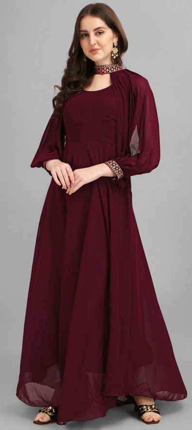Red Color Banarasi Silk Pethani Dress – Looknbook Art