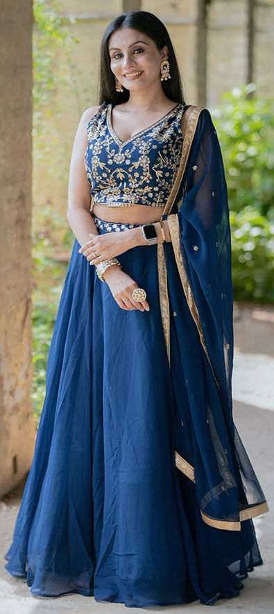 Buy Royal Blue Lehenga for Women Online from India's Luxury Designers 2024