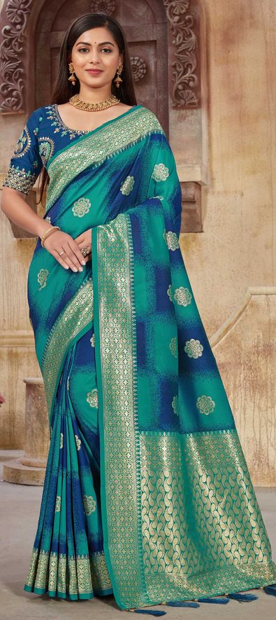Buy Peacock Green Pure Khadi Copper Zari Handloom Weaving Saree Beautiful  Rich Pallu & Blouse for Women Wedding Wear Indian Traditional Online in  India - Etsy