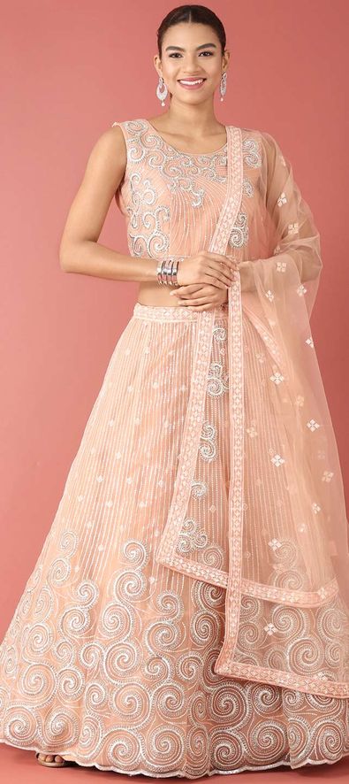 Buy Trendy Lehenga Choli - Wedding Reception Fanciable Pink Lehenga –  Empress Clothing