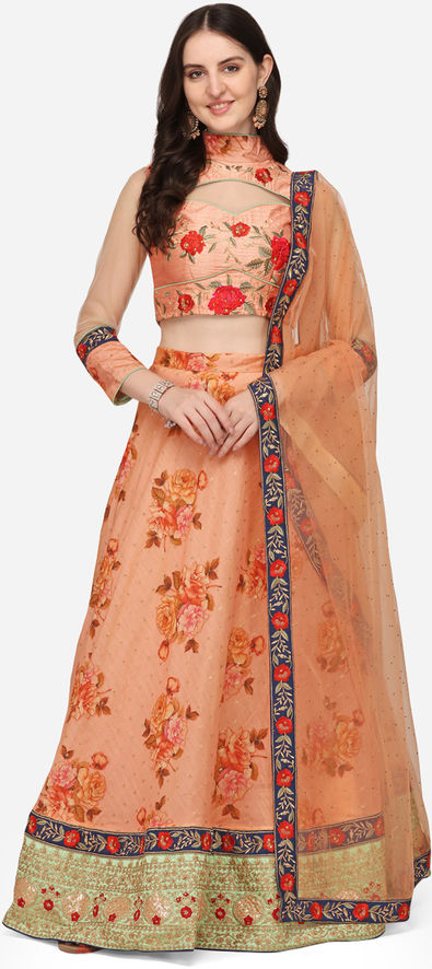 Attractive Chanderi silk Lehenga For Women Color: Blue Fabric: Chanderi Silk  Type: Semi StitchedWaist: 36.0 - 44.0 (in inches)Bust: 36.0 - 44.0 (in  inches)Within 6-8 business days However, to find out an