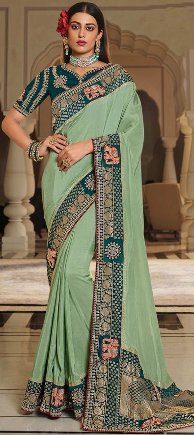 Amazing Drak Green Color Sequence Saree For Wedding Look – Joshindia