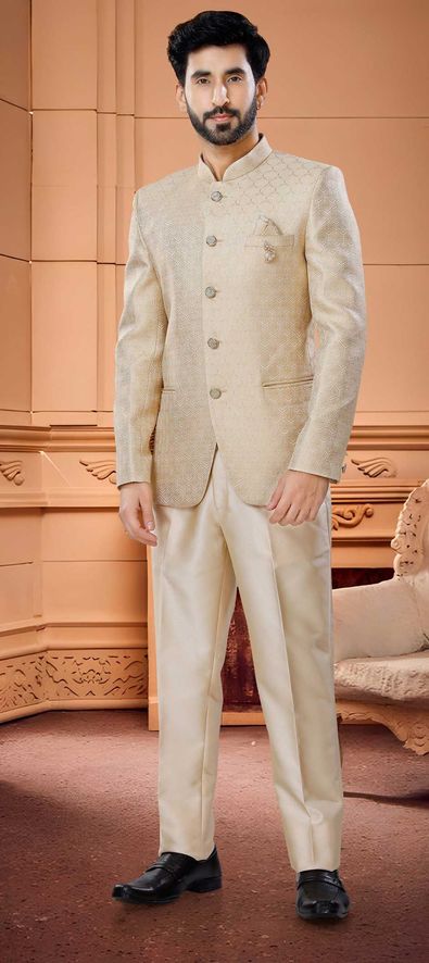 Elegant Cream Traditional Indian Jodhpuri Suit Sherwani For Men – Saris and  Things