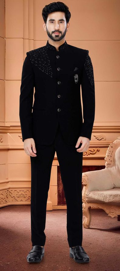 Stylish Black Jodhpuri Suit-gemektower.com.vn