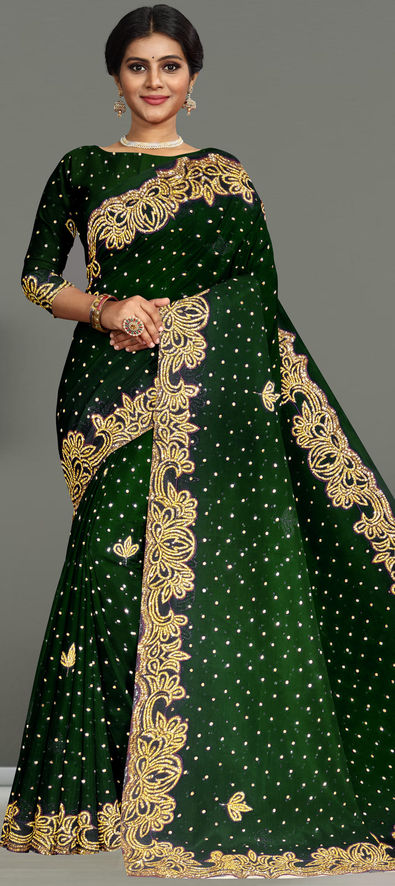 Buy Party Wear Dark Green Patola Work Silk Saree Online From Surat  Wholesale Shop.