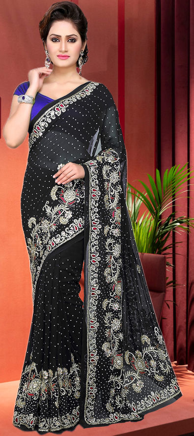 Buy Jeet Enterprise Embroidered Bandhani Pure Silk Black, Grey Sarees  Online @ Best Price In India | Flipkart.com