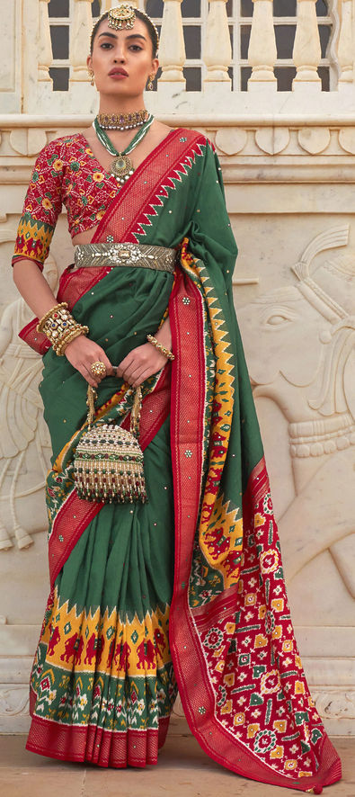 Wedding saree shop green colour