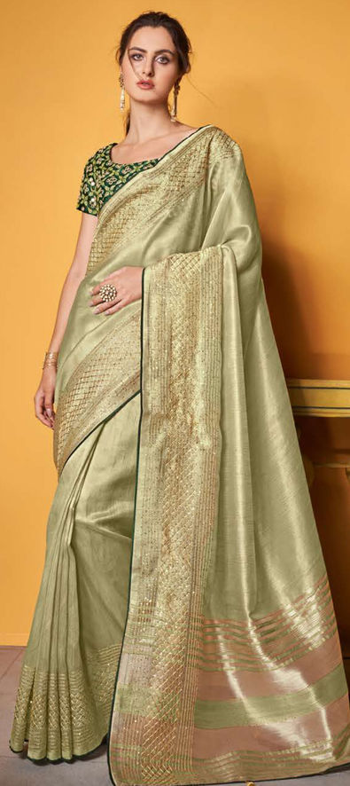 Traditional Wedding Green Color Art Silk Silk Fabric Saree 1846725 1027