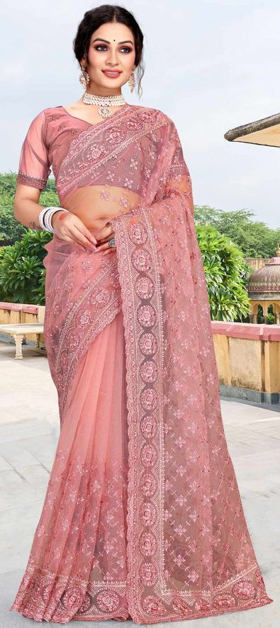 Peach Banarasi Silk Wedding Sarees, Peach Banarasi Silk Wedding Saris and  Peach Banarasi Silk Wedding Sarees Online Shopping