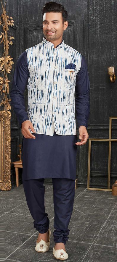 Cotton Floral Mens Designer Kurta Pajama With Nehru Jacket at Rs 1745/piece  in Surat