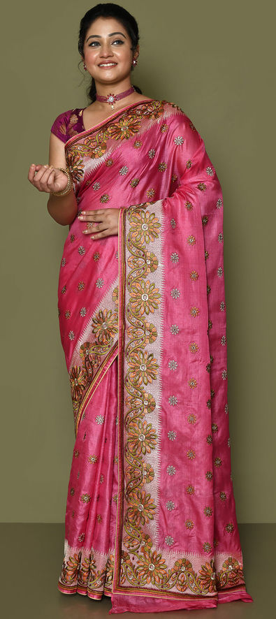 Buy Pink Colour Kanchipuram Soft Lichi Silk Saree Bold and Beautiful Saree  With Weaving Silk Exclusive Indian Wedding Saree, Bollywood Saree Online in  India - Etsy