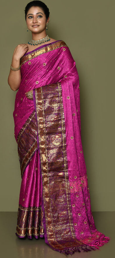 Pink Kanjeevaram Saree | Traditional Indian Wedding Outfit