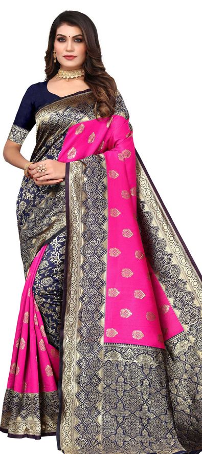 Sky blue Banarasi silk Saree with Weaving - SR21997