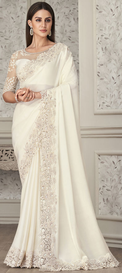 Share 87+ white color saree for wedding best