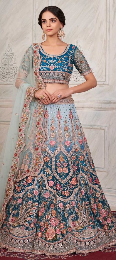 Blue 2025 reception lehenga