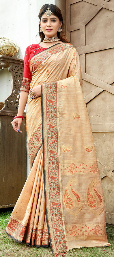 Buy Brown Cotton Zari Silk Embroidery Striped And Work Saree With Blouse  For Women by Aurul Online at Aza Fashions.