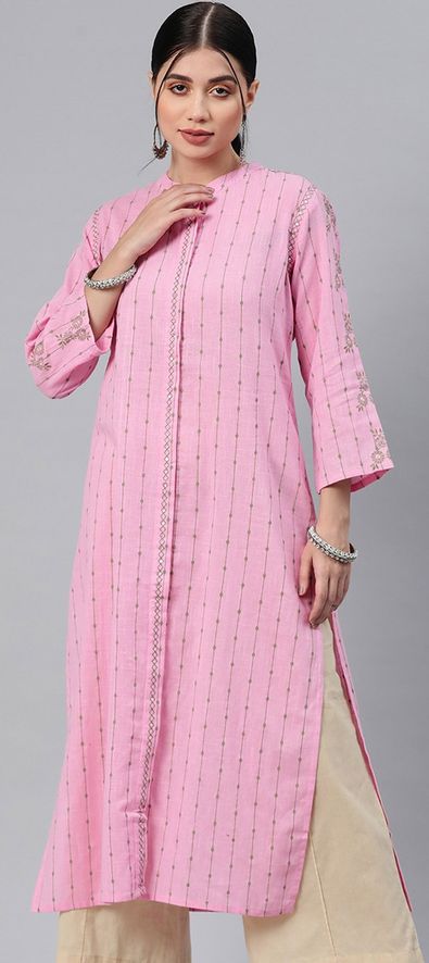 Shop Online Embroidered Silk Casual Kurti in Blue : 267366 -