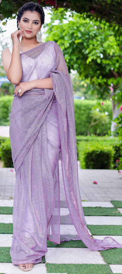 Trending Woven Zari Silk Light Purple Saree|SARV126432