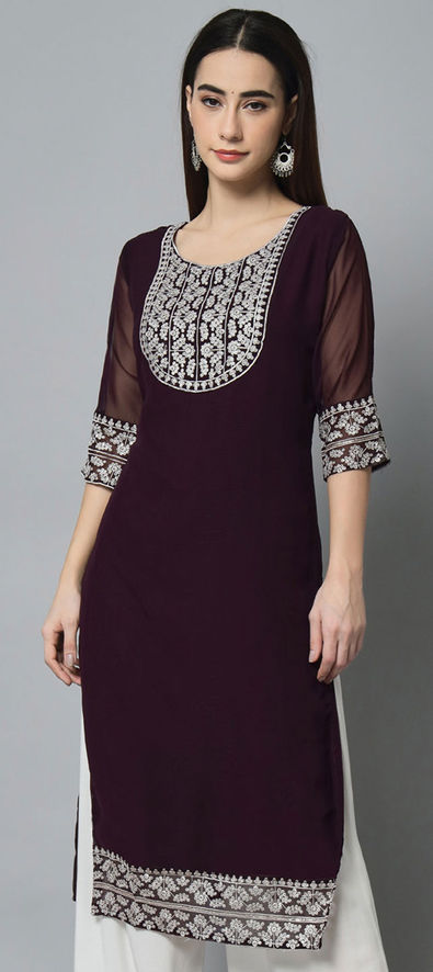 women,s trendy party wear bandhani printed with three quarter sleeves  stiched red color frock pattern