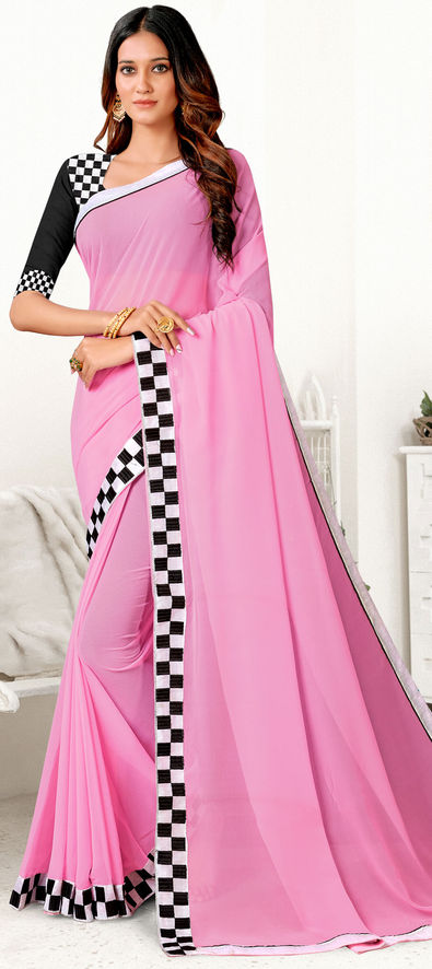 Buy Pink Stylish Party Wear Embroidered Designer Wedding Sari | Wedding  Sarees