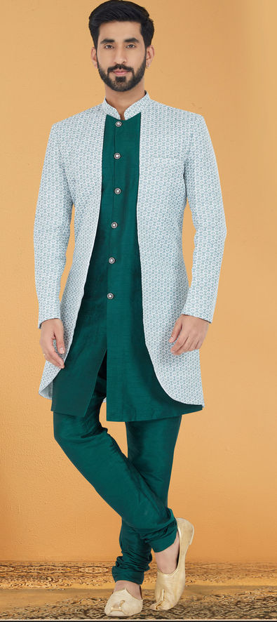 Mens Indian Latest Design for Dark Green Indo Western Sherwani Groom  Wedding Party Wear Engagement Function Occasion Ethnic Dress - Etsy